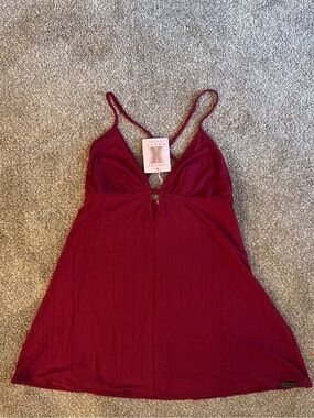 Savage X Fenty Burgundy Ribbed Chemise